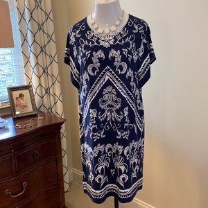 Chico’s Navy/White Knit Dress